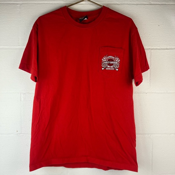 Harley-Davidson Red Pocket Tee Cancun, Large - Picture 1 of 4